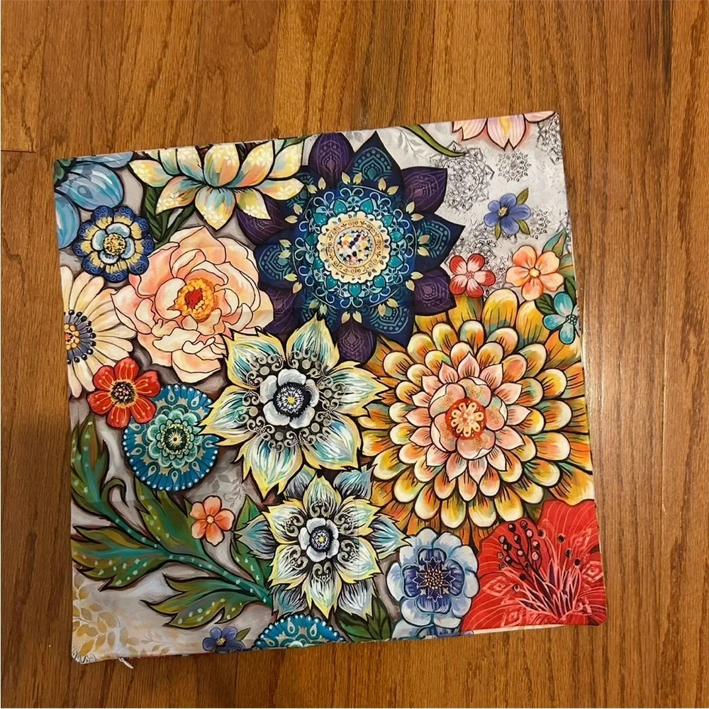 Vibrant Floral Throw Pillow Covers Set Boho Luxe Home Decor